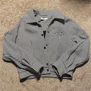 Mango Monochrome Houndstooth Blazer